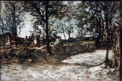 Landskab. Fontainebleau, 1800-tallet. af Adolphe Joseph Thomas Monticelli