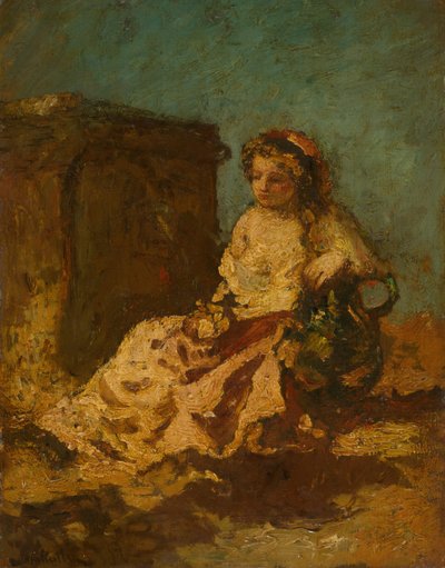 Meditations siddende kvinde, ca. 187879. af Adolphe Monticelli