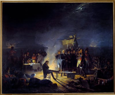 Bivuak af Napoleon I på slagmarken Wagram (5.-6. juli af Adolphe Roehn