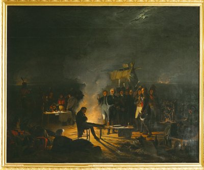 Napoleon i sin bivuak på slagmarken ved Wagram ... (maleri på lærred) af Adolphe Roehn