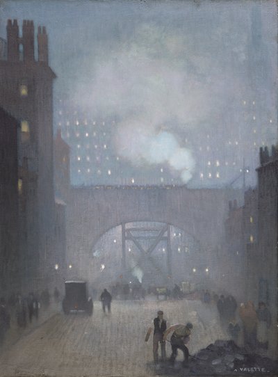 York Street, der fører til Charles Street, Manchester af Adolphe Valette