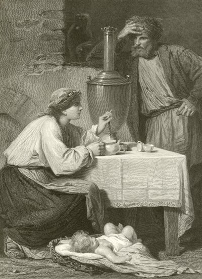 En russisk bondes hjem af Adolphe Yvon