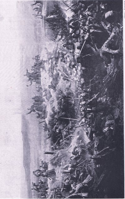 Franskmændenes indtagelse af Malakoff, illustration fra British Battles on Land and Sea , 1915 af Adolphe Yvon