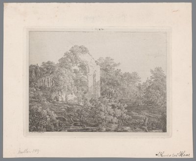 Udsigt over ruinerne af Castle de Haar af Adriaan Jacob Willem van Dielen