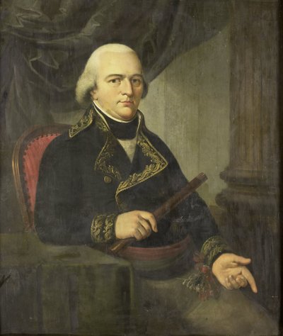 Portræt af Pieter Gerardus van Overstraten, generalguvernør i Hollandsk Ostindien af Adriaan de Lelie (attributed to)