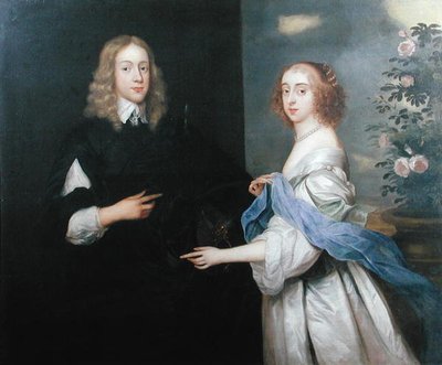 Jan van Hesse og hans søster Margaret (d.1710) (olie på lærred) af Adriaen (circle of) Hanneman