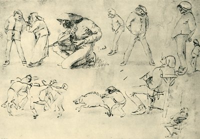 Studier af figurer, begyndelsen af det 17. århundrede, 1943. af Adriaen Brouwer