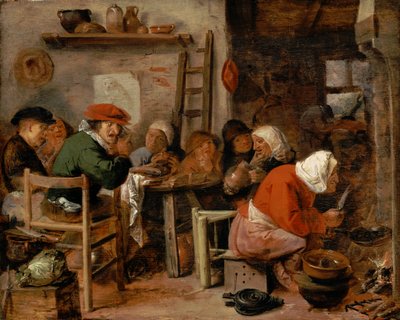 Kvinde laver pandekager af Adriaen Brouwer
