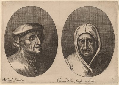 Hoveder af en bondemand og -kvinde af Adriaen Brouwer after Pieter Bruegel the Elder