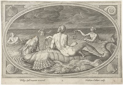 Acis på en fisk Sea Gods (serietitel) af Adriaen Collaert