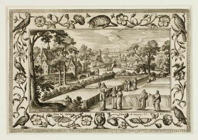 Kristus og disciplene på marken, fra Landskaber med scener fra Det Gamle og Det Nye Testamente og jagtscener af Adriaen Collaert