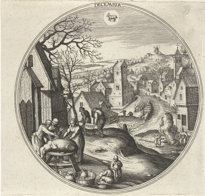 december De tolv måneder (serietitel) af Adriaen Collaert