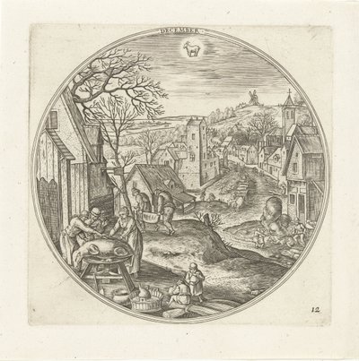december De tolv måneder (serietitel) af Adriaen Collaert