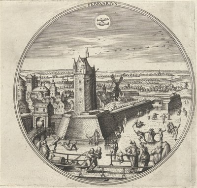 februar Febrvarivs (titel på objekt) De tolv måneder (serietitel) af Adriaen Collaert