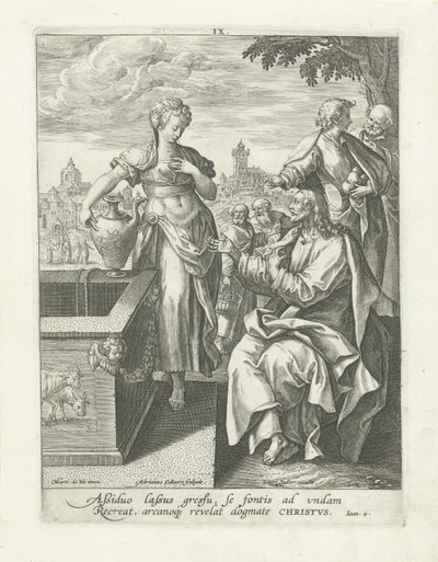 Samtale med den samaritanske kvinde Life of Christ (serietitel) Vita I. Christi (serietitel) af Adriaen Collaert