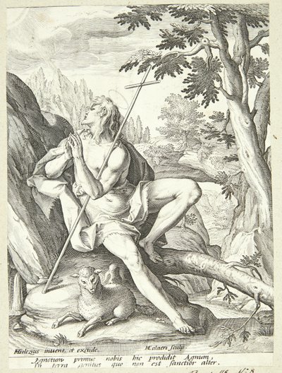 Johannes Døberen i ørkenen af Adriaen Collaert