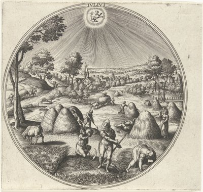 juli Ivlivs (titel på objekt) De tolv måneder (serietitel) af Adriaen Collaert