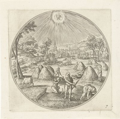 juli Ivlivs (titel på objekt) De tolv måneder (serietitel) af Adriaen Collaert