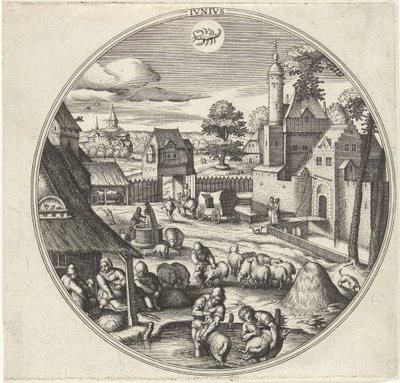 juni Jvnivs (titel på objekt) De tolv måneder (serietitel) af Adriaen Collaert