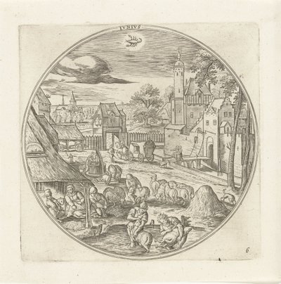 juni Jvnivs (titel på objekt) De tolv måneder (serietitel) af Adriaen Collaert
