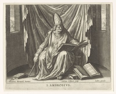 Kirkefader Ambrosius De fire kirkefædre (serietitel) af Adriaen Collaert
