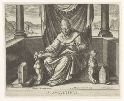 Kirkefader Augustin De fire kirkefædre (serietitel) af Adriaen Collaert