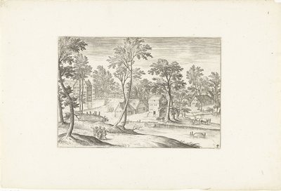 Landskab med Emmaus-rejsende Landskaber omkring Antwerpen (serietitel) af Adriaen Collaert