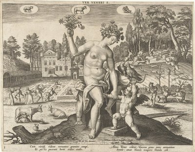 Forår Ver veneris. (titel på objekt) De fire årstider (serietitel) af Adriaen Collaert