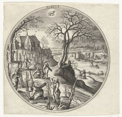 marts Martivs (titel på objekt) De tolv måneder (serietitel) af Adriaen Collaert