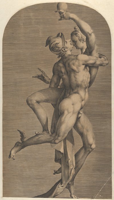 Mercury Abducting Psyche, ca. 1621. af Adriaen Collaert