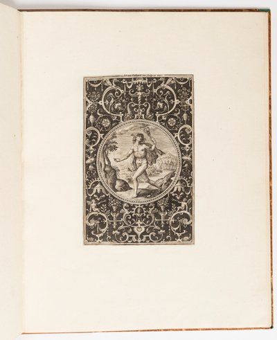 Mercury, tallerken fra en suite med 6 ornamentale designs med Judgment of Paris af Adriaen Collaert