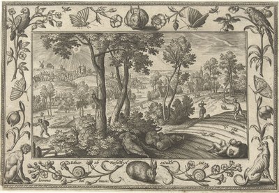 Ukrudt blandt hveden Landskaber med bibelske, mytologiske scener og jagtscener (serietitel) af Adriaen Collaert