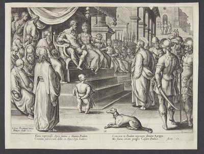 Sankt Paulus før Festus og Agrippa af Adriaen Collaert