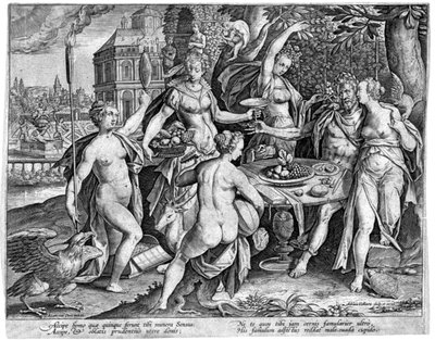 De fem sanser, slutningen af det 16. århundrede af Adriaen Collaert