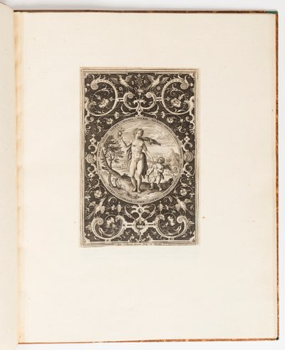 Venus, tallerken fra en suite af 6 ornamentale designs med Judgment of Paris af Adriaen Collaert