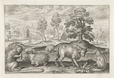 Forskellige dyr Firebenede dyr (serietitel) Animalivm Qvaddrvpedvm (serietitel) af Adriaen Collaert