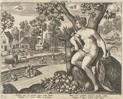 Sommer Aestas cereris. (titel på objekt) De fire årstider (serietitel) af Adriaen Collaert