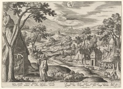 Den gode hyrde af Adriaen Collaert after Hans Bol
