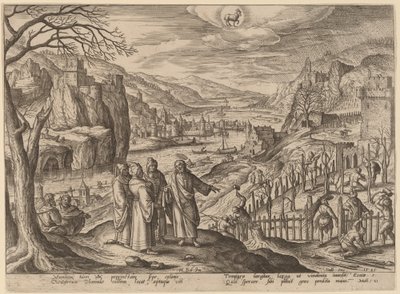 Lignelsen om de to sønner og de uretfærdige mænd af Adriaen Collaert after Hans Bol