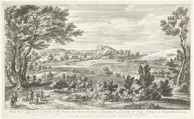 Udsigt over Saint Laurent de la Roche Udsigt over St. Laurent de la Roche og Bourg i Franche-Comté (titel på objektet) af Adriaen Frans Boudewyns