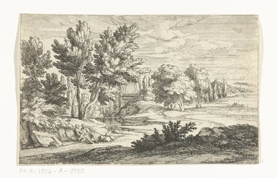 Landskab med begravelsesmonument af Adriaen Frans Boudewyns