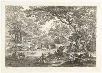 Landskab med hvilende jægere Landskaber med jægere (serietitel) af Adriaen Frans Boudewyns