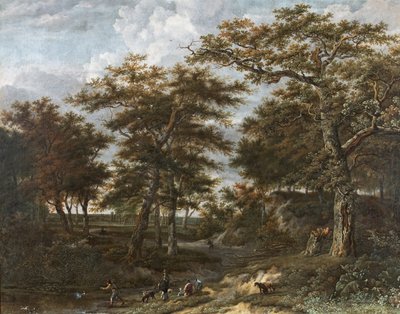Landskab med jægere af Adriaen Hendricksz. Verboom