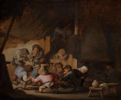 Dansende dværge i en bondes kro, ca. 1635 (olie på træ) af Adriaen Jansz. van Ostade