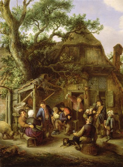 Happy Peasants, 1648 (Detaljer) (se 242086) af Adriaen Jansz. van Ostade