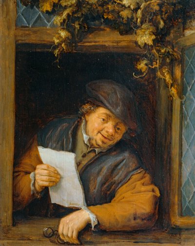 Læseren i vinduet ... af Adriaen Jansz. van Ostade