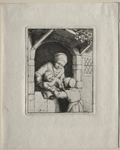 Mor og to børn. af Adriaen Jansz. van Ostade