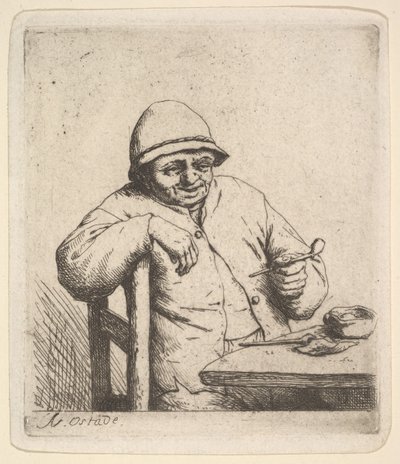 Bonde med Pibe, 1640-80. af Adriaen Jansz. van Ostade