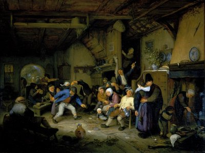 Bønder, der danser på et værtshus af Adriaen Jansz. van Ostade