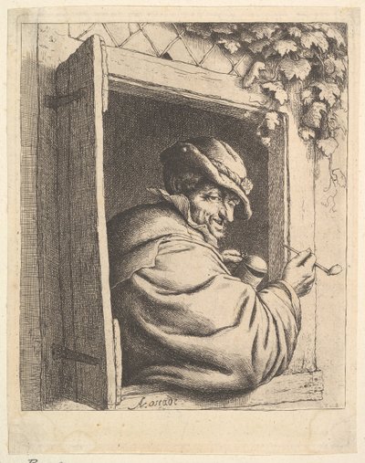 Ryger ved vinduet, 1610-85. af Adriaen Jansz. van Ostade